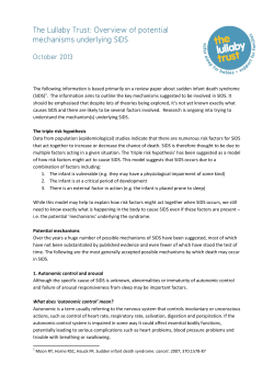 The Lullaby Trust: Overview of potential SIDS mechanisms