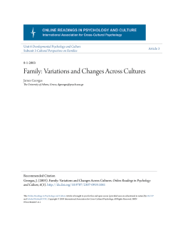 Family: Variations and Changes Across Cultures