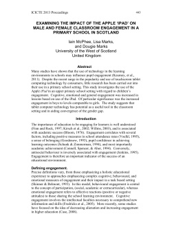 EXAMINING THE IMPACT OF THE APPLE `IPAD` ON MALE