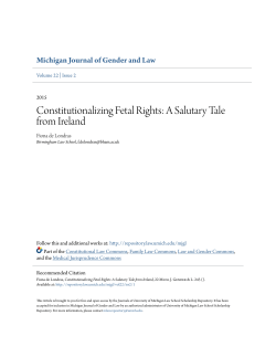 Constitutionalizing Fetal Rights: A Salutary Tale from Ireland