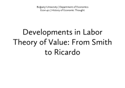 Developments in Labor Theory of Value