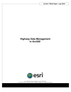 Highway Data Management in ArcGIS