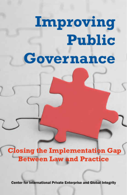 Improving Public Governance: Closing the Implementation Gap