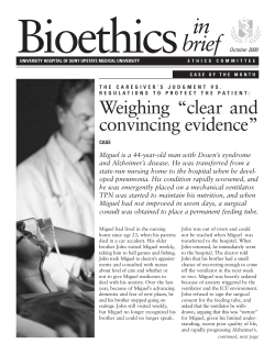Read the October 2000 Bioethics in Brief newsletter