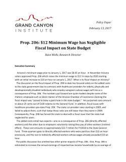 Prop. 206: $12 Minimum Wage has Negligible Fiscal Impact on