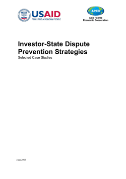 Investor-State Dispute Prevention Strategies - Asia