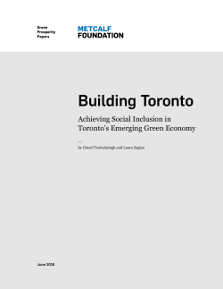 Building Toronto - Metcalf Foundation
