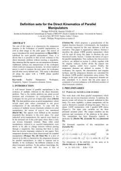 Definition sets for the Direct Kinematics of Parallel Manipulators