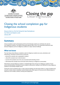 Closing the school completion gap for Indigenous students (full
