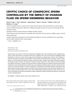 CRYPTIC CHOICE OF CONSPECIFIC SPERM CONTROLLED BY