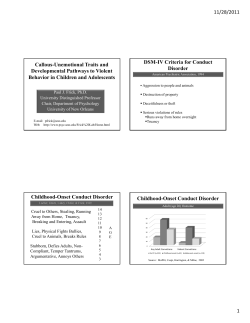 11/28/2011 1 Callous-Unemotional Traits and