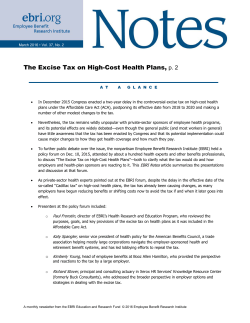 The Excise Tax on High-Cost Health Plans