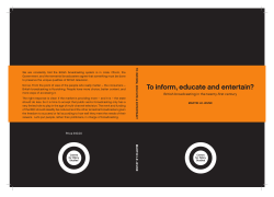 To inform, educate and entertain?