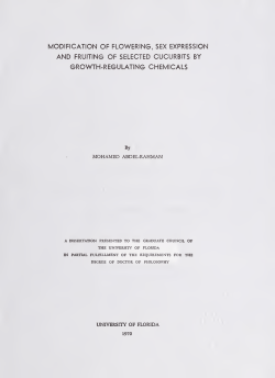 Modification of flowering, sex expression and fruiting of selected