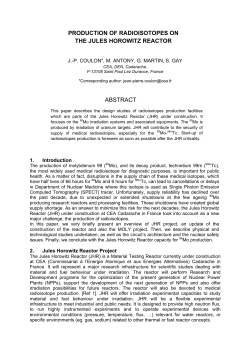 production of radioisotopes on the jules horowitz reactor abstract