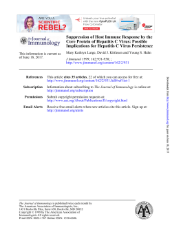 Implications for Hepatitis C Virus Persistence Core Protein of