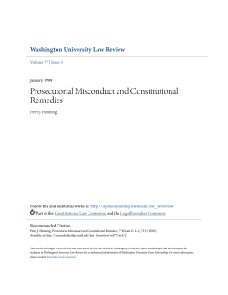 Prosecutorial Misconduct and Constitutional Remedies
