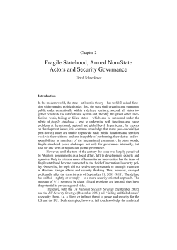 Fragile Statehood, Armed Non-State Actors and Security
