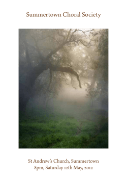 Full programme - Summertown Choral Society