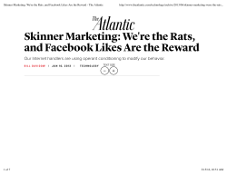 Skinner Marketing: We`re the Rats, and Facebook Likes Are the