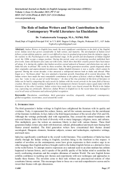 The Role of Indian Writers and Their Contribution in the
