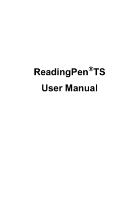 ReadingPen TS Manual_English_Ver301andAbove