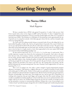 The Novice Effect - Starting Strength