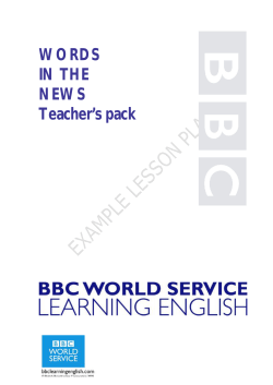 Generic lesson plan for use with Words in the News