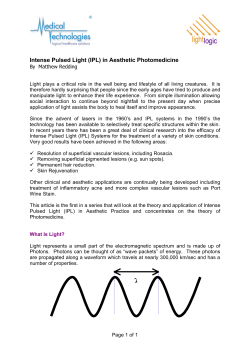 Intense Pulsed Light (IPL) in Aesthetic