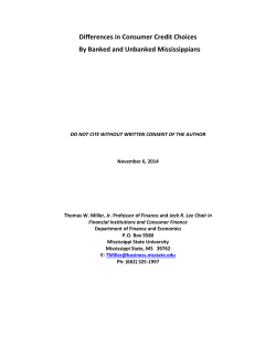 Differences in Consumer Credit Choices By Banked and Unbanked