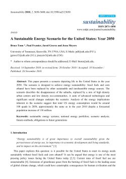 A Sustainable Energy Scenario for the United States: Year