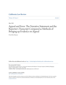 Appeal and Error - Berkeley Law Scholarship Repository
