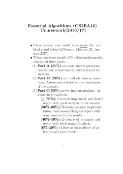 Essential Algorithms (CS2EA16) Coursework(2016/17)
