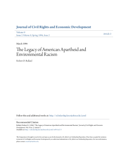 The Legacy of American Apartheid and Environmental Racism