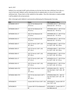 April 6, 2017 DeMarini has concluded its BPF audit and below are
