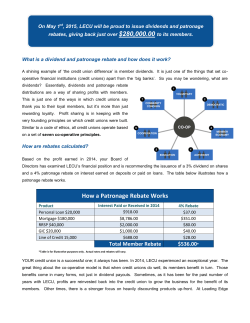 How a Patronage Rebate Works