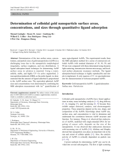 Determination of colloidal gold nanoparticle surface areas