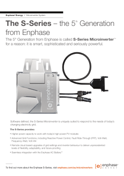 The S-Series &ndash; the 5th Generation from Enphase