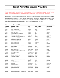 List of Permitted Service Providers