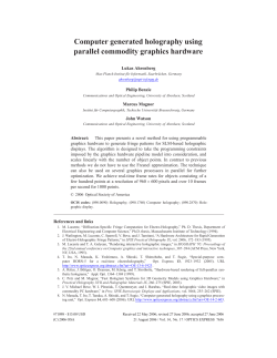 Computer generated holography using parallel commodity graphics