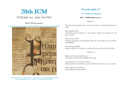 ICM2014 Draft Schedule - University College Dublin