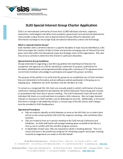 SLAS Special Interest Group Charter Application