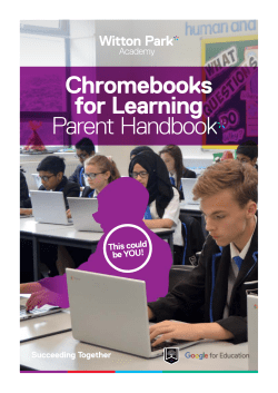 Chromebooks for Learning Parent Handbook