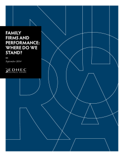 Family Firms and PerFormance