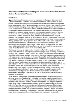 Natural Resource Exploitation and Regional Development: A View