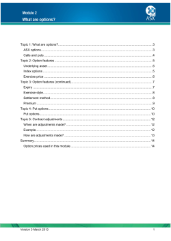 Module 2 What are options? &ndash; Australian Securities Exchange &ndash; ASX