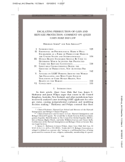 escalating persecution of gays and refugee protection