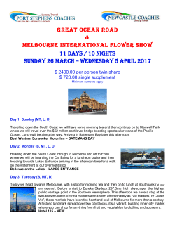 itinerary - Port Stephens Coaches