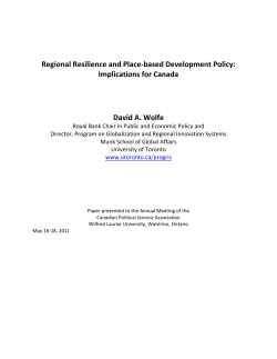 Regional Resilience and Place-based Development Policy