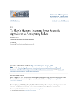 Inventing Better Scientific Approaches to Anticipating Failure
